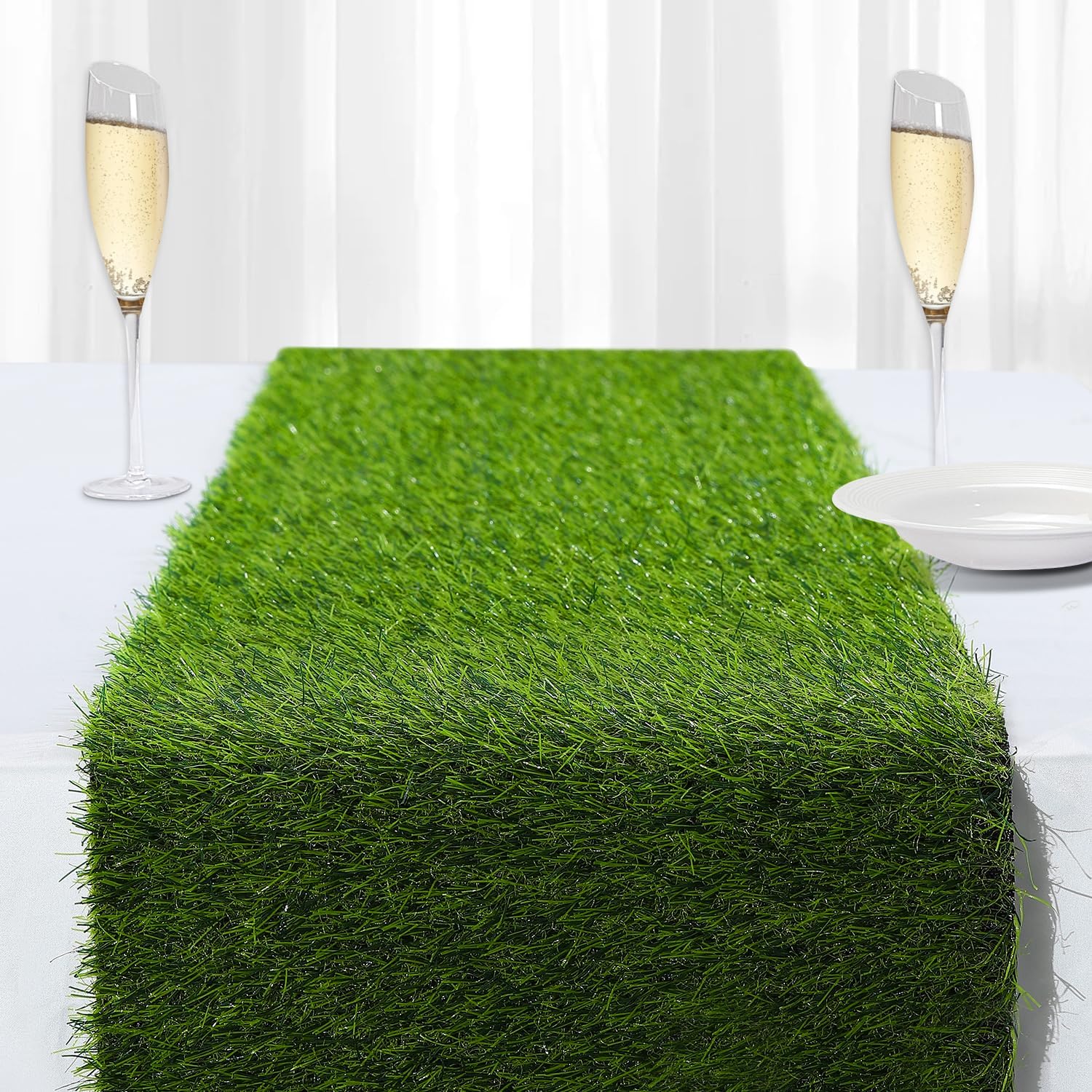 Artificial Grass Table Runners-13 x 60 Inches Faux Grass Table Runner for Golf Themed Party,Synthetic Turf Table Runner for Wedding Party, Birthday, Banquet, Baby Shower, Home Decor