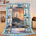 Lighthouse Blanket Nautical Throw Blanket Lighthouse Flannel Stuff Merch Cozy Decor Fleece Plush Fuzzy Warm Soft Lightweight Bedding Gifts for Girls Women Men Boy Couch Sofa 60"X50"