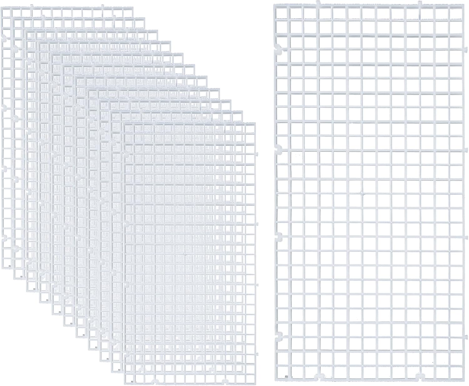 ALEGI 12 Pcs Aquarium Fish Tank Divider Plastic Egg Crate Aquarium Filter Bottom Tray Grid Isolation Board Partition Net Pane Separator (S 12pcs)