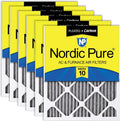 Nordic Pure 20x25x1 (19 1/2 x 24 1/2 x 3/4) Furnace Air Filters MERV 10 Pleated Plus Carbon 6 Pack