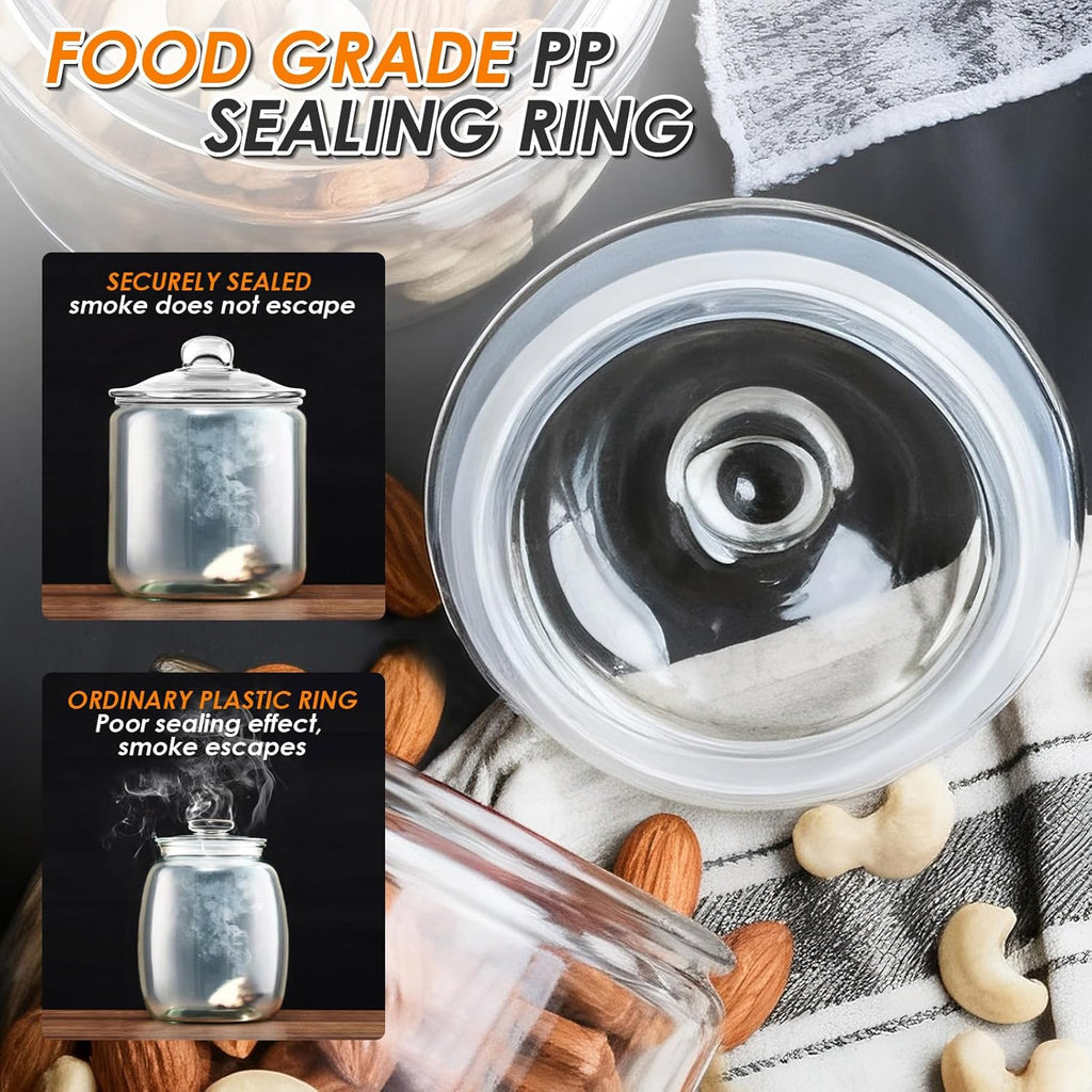 Masthome Large Glass Jar,1 Gallon Glass Jar with Lid, Airtight,Dishwasher Safe,Wide Mouth Storage Canister for Pasta,Flour,Nuts,Cookies,& More-Send 15 Food Storage Bags