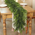 6FT Real Touch Norfolk Pine Garland - Artificial Christmas Garland Fake Green Faux Pine Needles Garland for Table Fireplace Mantle Holiday Home Indoor Outdoor Decor (2PCS)
