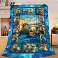 Otter Throw Blanket Otter Stuff Gifts for Kids Girls Boys Adults Women Men Soft Cozy Warm Plush Fluffy Fuzzy Fleece Blanket Decor 40''X50''