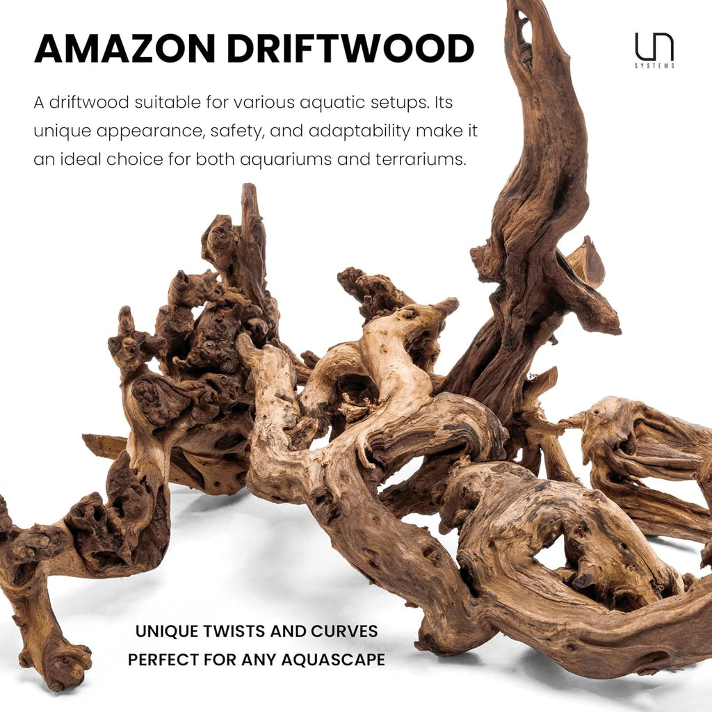 Ultum Nature Systems Driftwood - Amazon Drift Wood for Fish Tank, Planted Tank, Terriarium, Paludarium - Versatile Natural Driftwood Decor, Events Wood Centerpiece - Amazon Wood, Small (4-9")