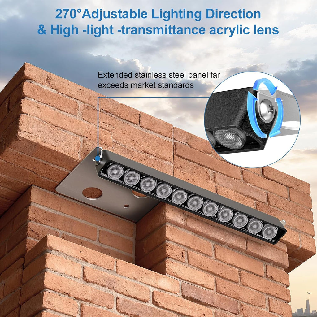 ZZXX 12W Retaining Wall Lights LED Hardscape Lighting Low Voltage Step Lights Warm White Waterproof Outdoor LED Landscape Lighting for Front Door Yard Garage Deck Step with Photocell Sensor 7.8 Inch