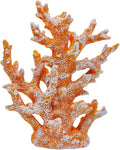 Beach Coastal Decor Coral Reef Home Decor Coral Statue Sculpture Home,Desk,Bathroom,Desktop Shelf Statue,Marine Themed Gifts (Golden Orange Coral)