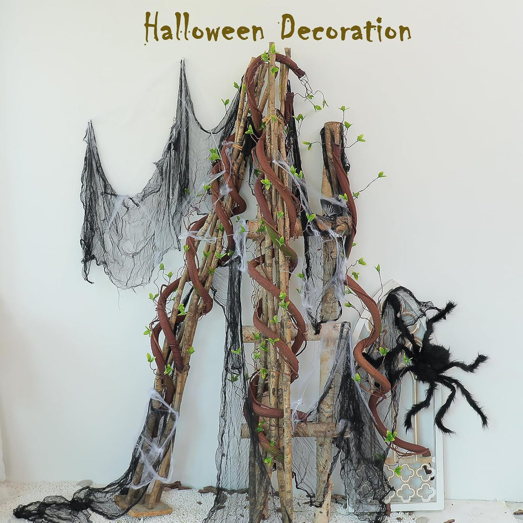 Bendable 63in Artificial Tree Twigs Cane Wood Vine Branches Fake Plants Trunk Garland with Leaves for Home Wedding Garden Wall Hanging Mantel Christmas Thanksgiving Day Decoration
