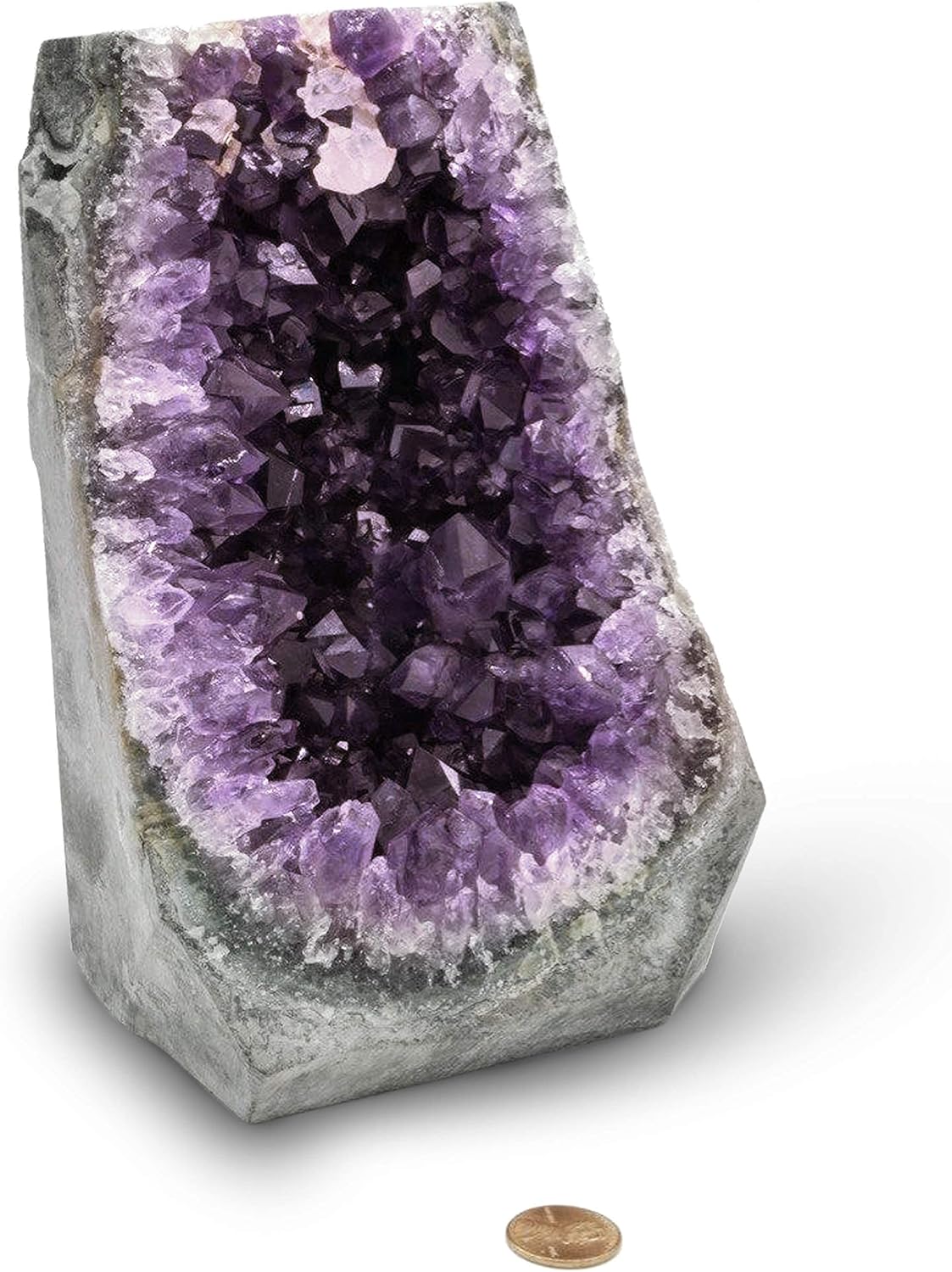 Natural Amethyst (3 lb to 4 lb) - 4.5" to 7.5" Height - Crystal Clusters Stone from Uruguay Raw Geode Quartz - Deep Purple Color