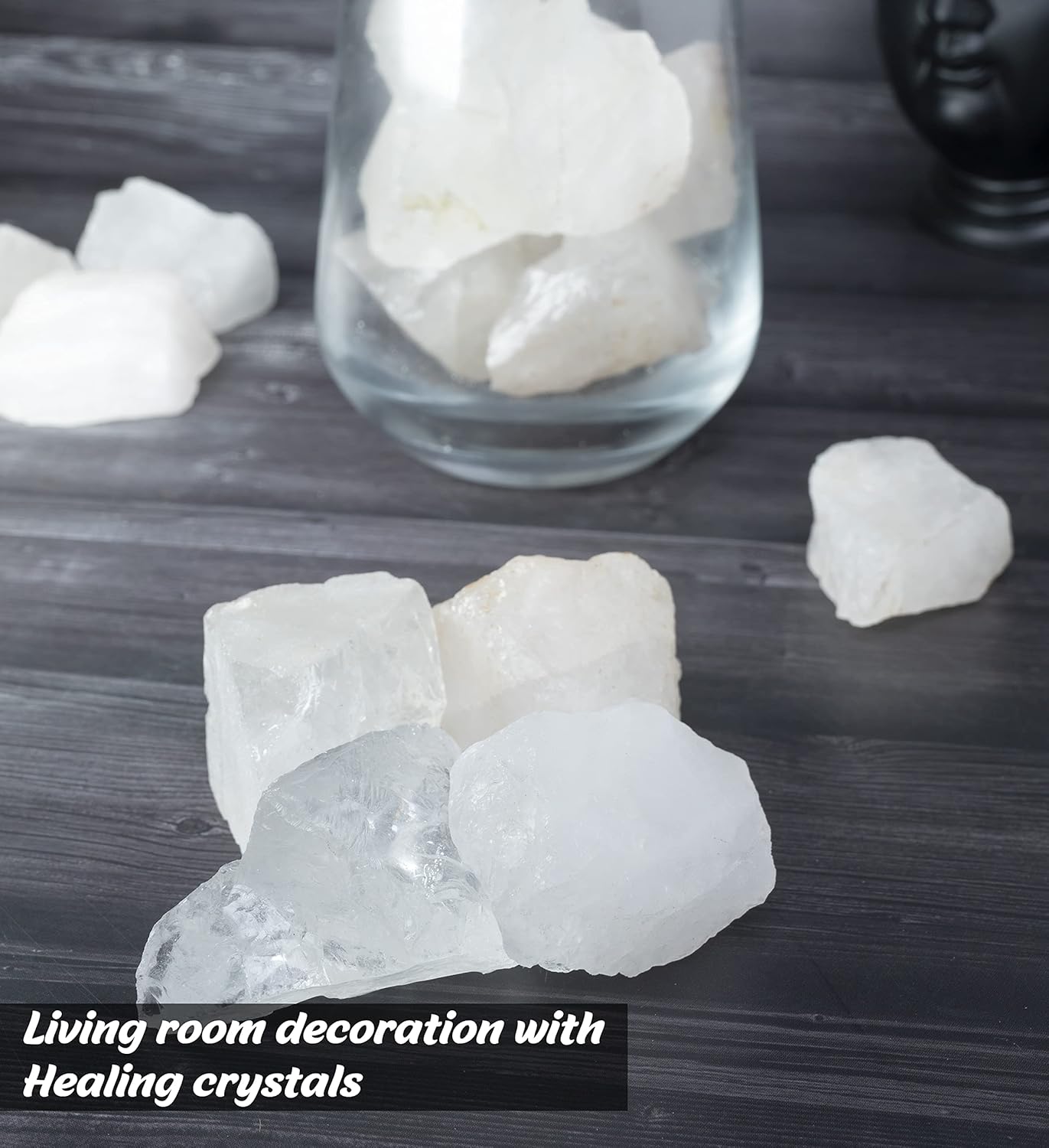 Crocon Clear Quartz Rough Bulk Natural Stone Raw Gemstone Tumbling Cabbing Polishing Gem Mining Energy Generator Chakra Balancing Reiki Healing Good Luck Home Office Decor Weight :-1Lb Approx