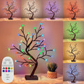 PEIDUO RGBW Cherry Blossom Tree, Light up Bonsai Tree 36 Color-Changing LED, Lit Spirit Tree Lamp with Controller for Christmas Indoor Home Bedroom Tabletop Decoration, USB/Battery Powered, 17.5 Inch