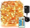 Moobibear LED Decorative Fairy String Lights 66ft 200 LEDs Dimmable Outdoor/Indoor Starry String Lights, Warm White Copper Lights with Remote Control for Garden Room Patio Party Valentines Day Decor