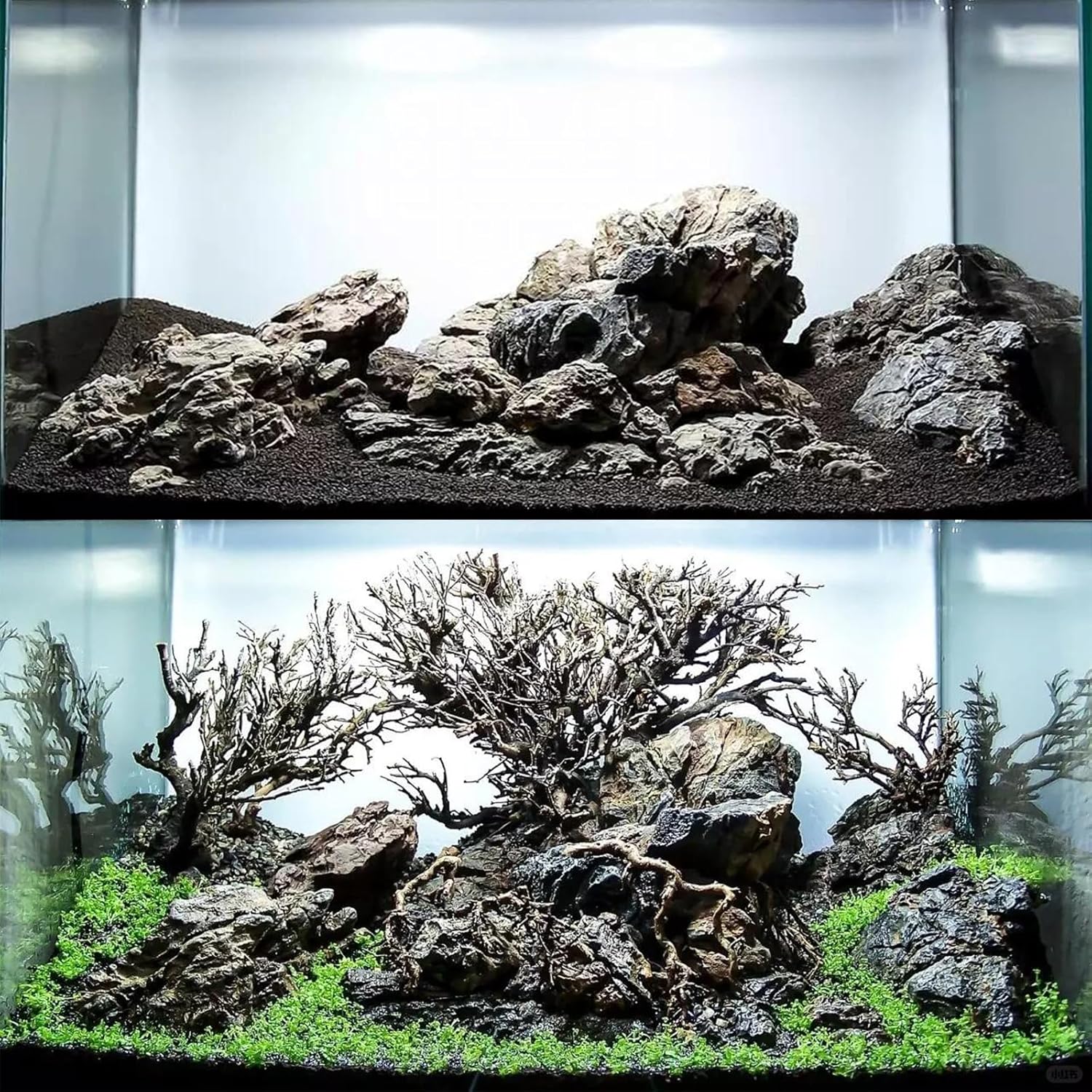 Natural Seiryu Dragon Stone - 20 Pound for Aquariums Decoration, Natural Perforated Fish Tank Decorative Stone for Freshwater Shrimp/Bucket and Reptile Terrarium Hardlandscape, 3-9 Inch