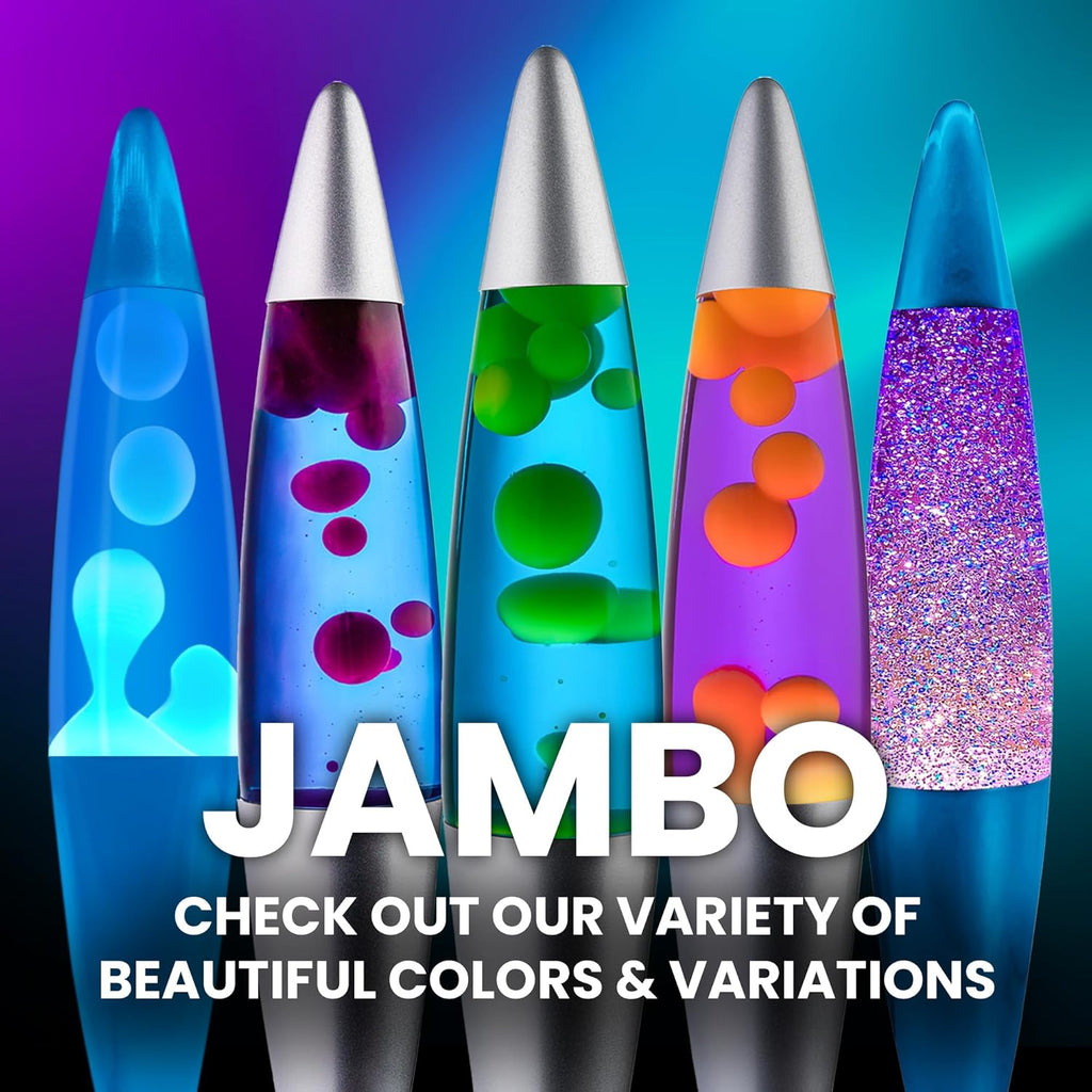 JAMBO 16" Beautiful Lamp- Red with Yellow/Orange Wax, Relaxing Liquid Light, Night Light Nightlight, Home Decor Living Room Office Bedroom Lamp for Adults Teens Kids, Magma Motion