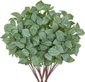 Hollyone 5 Bundles Artificial Greenery Plants Stems Faux Fittonia Leaves Plant Bouquet Fillers for Arrangement, Fake Shrub Bushes Plants for Home Centerpiece Indoor Outdoor Garden Patio Porch