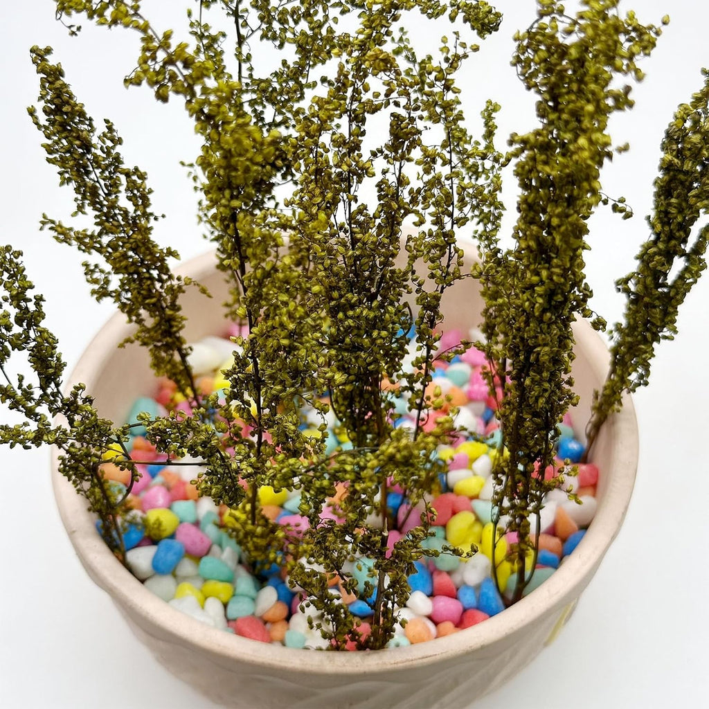 Woohome Static Grass Tuft Long Shrub Vegetation Groups Miniature Shrubs Model Bushes for DIY Model Train Landscape Railroad Scenery, Yellow-Green