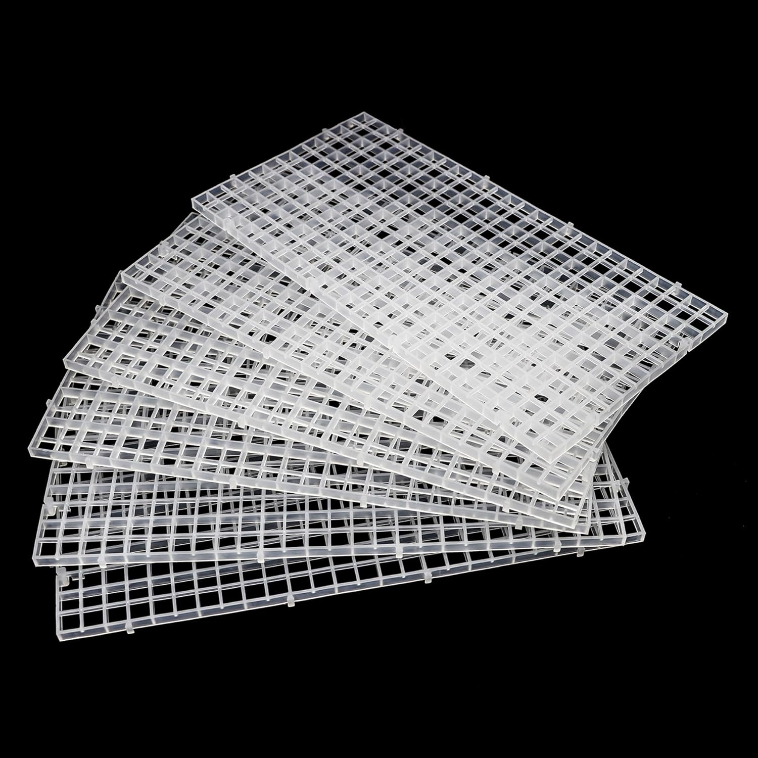 ALEGI Aquarium Fish Tank Divider Plastic Egg Crate Aquarium Filter Bottom Tray Plastic Grid (S 6pcs)