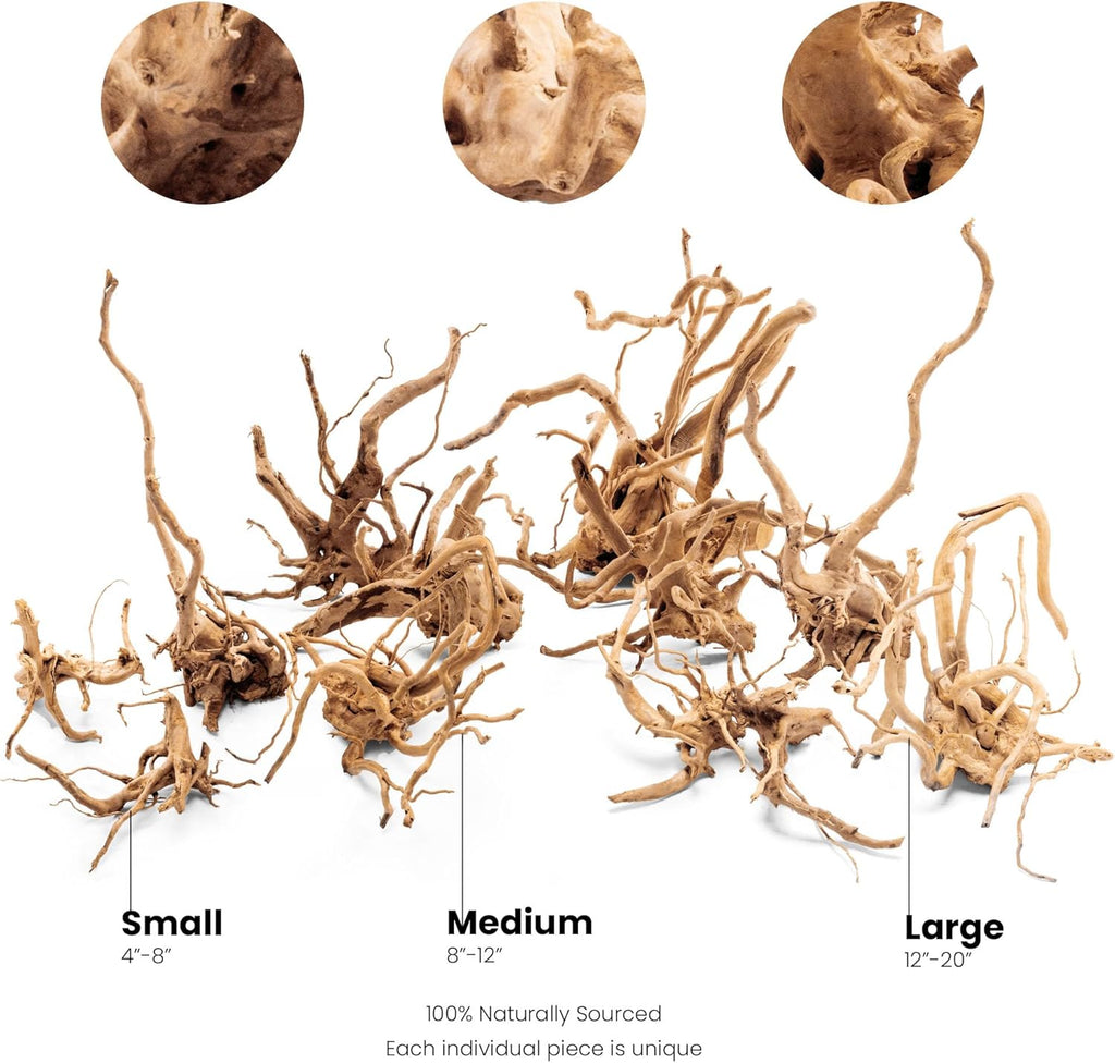Ultum Nature Systems Driftwood - Spider Drift Wood for Fish Tank, Planted Tank, Terriarium, Paludarium - Versatile Natural Driftwood Decor, Events Wood Centerpiece - Spider Wood, M 12-15", 3 Pack
