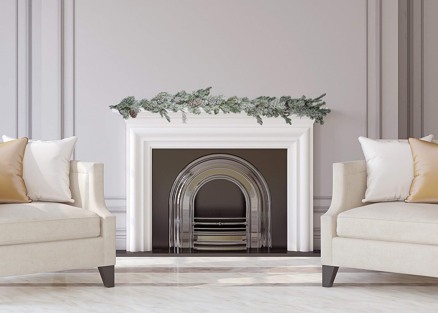 CraftMore Frosted Forest Pine Garland 6 Feet