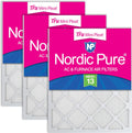 Nordic Pure 20x25x1 (Actual Size: 19 1/2 x 24 1/2 x 3/4) Tru Mini Pleat MERV 13 AC Furnace Air Filters – 2.5X More Media for Longer-Lasting, High-Efficiency Filtration - 3 Pack
