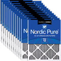 Nordic Pure 20x25x1 (Actual Size: 19 1/2 x 24 1/2 x 3/4) Furnace Air Filters MERV 12 Pleated Plus Carbon 24 Pack