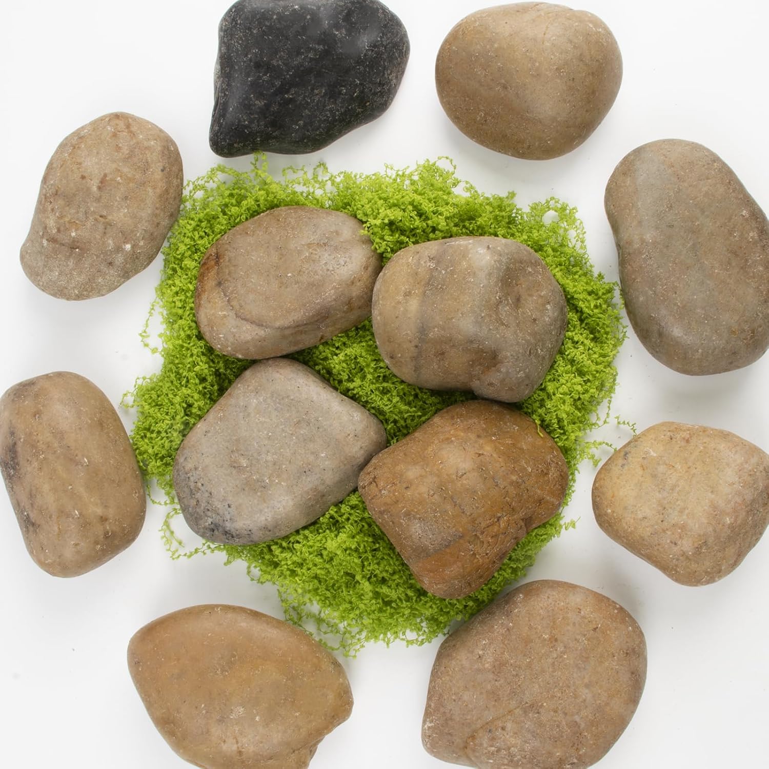 20LB Mixed Stones Pebbles River Rocks, Natural Beach Pebbles,2-3 Inch Decorative River Rocks for Landscaping Garden Paving Plant Rocks Crafting Walkways and Outdoor Decorative Stone