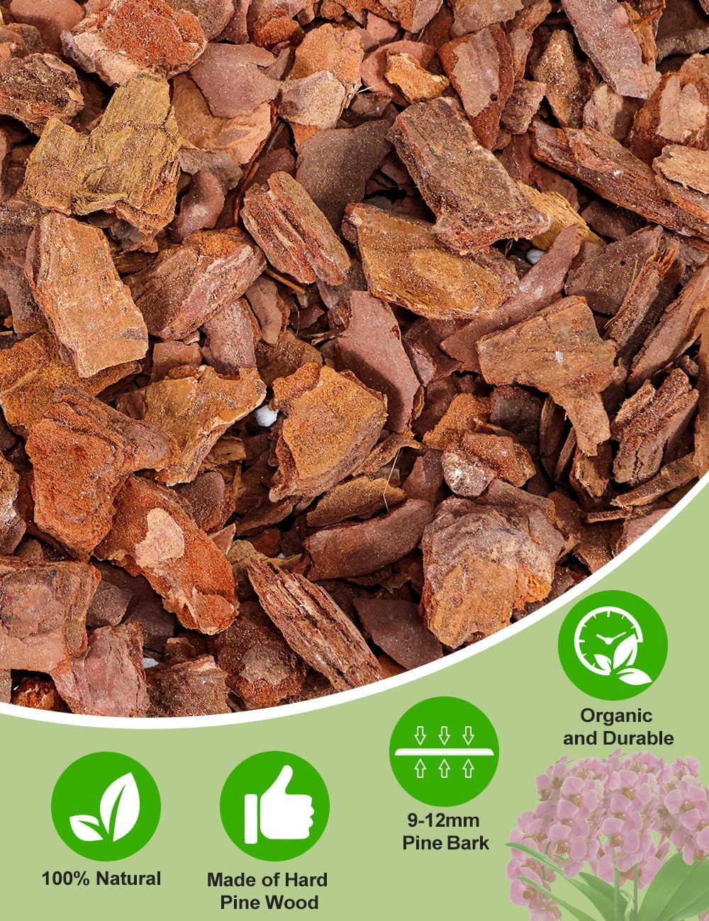 TOYPOPOR Orchid Potting Mix, (6 Quarts)Orchid Bark With Perlite, Potting Soil Medium for Plant Indoor, Pine Bark Wood Chips for Houseplant Fast Drainage, Water Retention, Air Flow and Root Ventilation