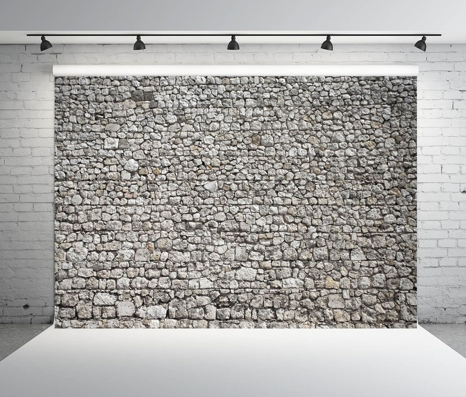 BELECO 15x8ft Fabric Stone Wall Backdrop for Photography Textured Brick Rock Stone Wall Background Vintage Stone Wall for Party Decorations Studio Booth Photo Props Wallpaper