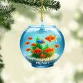 Personalized Aquarium Fish Tank Christmas Ornament 2025, Custom Name Clownfish Holiday Tree Decoration, Unique Keepsake Gift for Fish Lovers, Pet Owners, Kids, Aquarists (ON7)