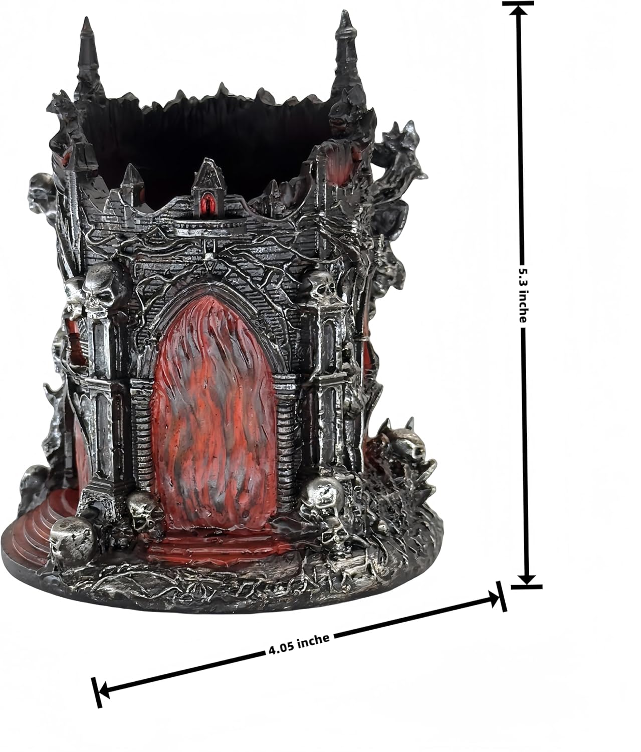 LOOYAR Dante's Inferno Resin Castle Pen Holder and Aquarium Décor - Medieval-Themed Desk Ornament