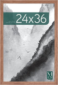 MCS Museum Poster Frame 24x36 Medium Oak, Vertical & Horizontal Wall Hanging Large Picture Frame for Photos, Posters & Art Prints (1-Pack)