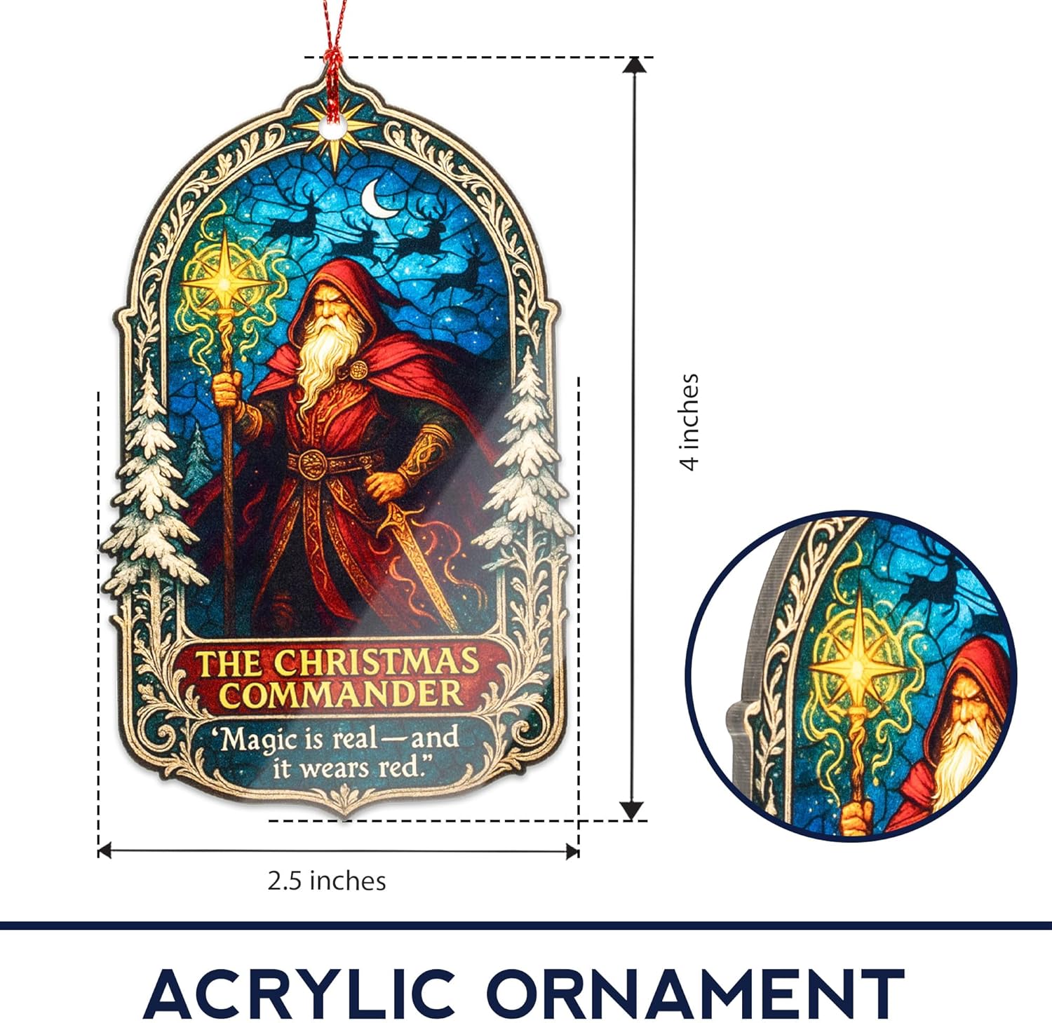 Funny Christmas Ornament 2025 – Book Lover Magic Christmas Ornament - Santa Ornament – White Elephant Gifts - Xmas Tree Funny Decoration