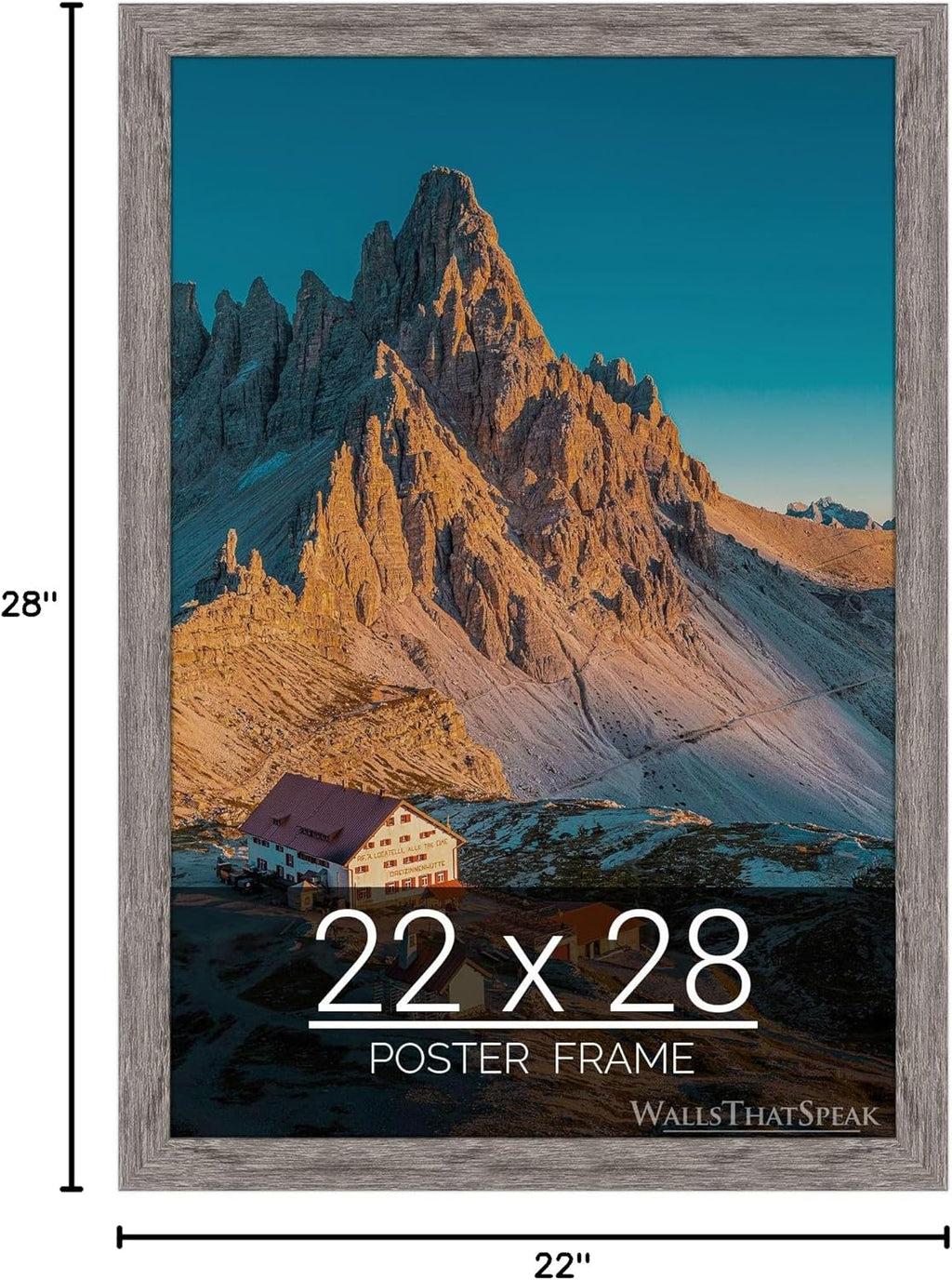 wallsthatspeak 22x28 Gray Barnwood Picture Frame for Puzzles Posters Photos or Artwork