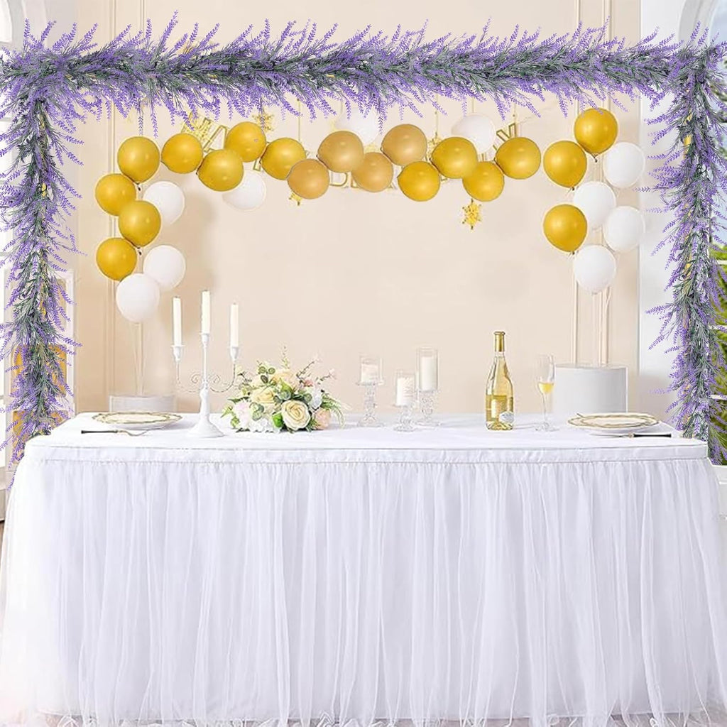 Spring Summer Lavender Garland, 6Ft Purple Lavender Artificial Garland, All Year Lavender Garlands for Farmhouse Wedding Mantle Arch Porch Stair Table Indoor Door Home Decor (1)