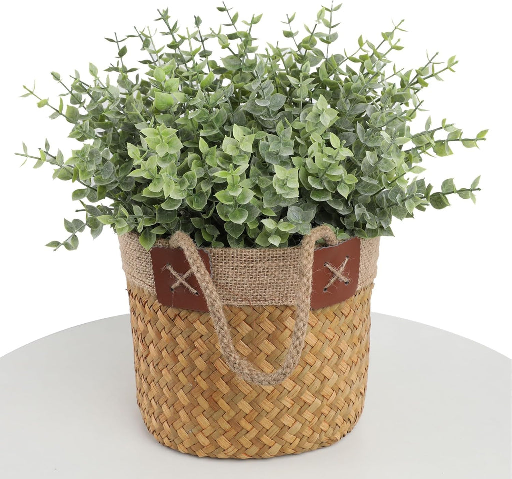 Artificial Eucalyptus Stem, Green Leaves, 12 Pack Green Faux Plant Branch, 12 inch Single Spray Fake Plants for Garden Office Patio Wedding Farmhouse Indoor Decoration