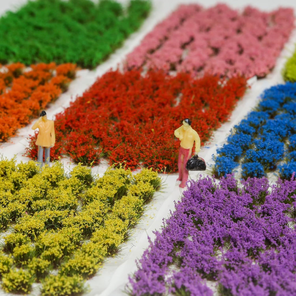 53-pcs 5mm Tall Diorama-Flowers-Grass Irregular Flower Clusters-Dried Moss Green Static-Grass for Model-Train-Scener Wargaming-Terrain ，Dioramas & DIY Crafts