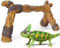 Lifelike Resin Climbing Trunk Branch Decor for Reptile Terrarium, Reptile Vivarium Habitat Decoration for Bearded Dragons, Geckos, Lizards, Snakes, 8.8 Inch