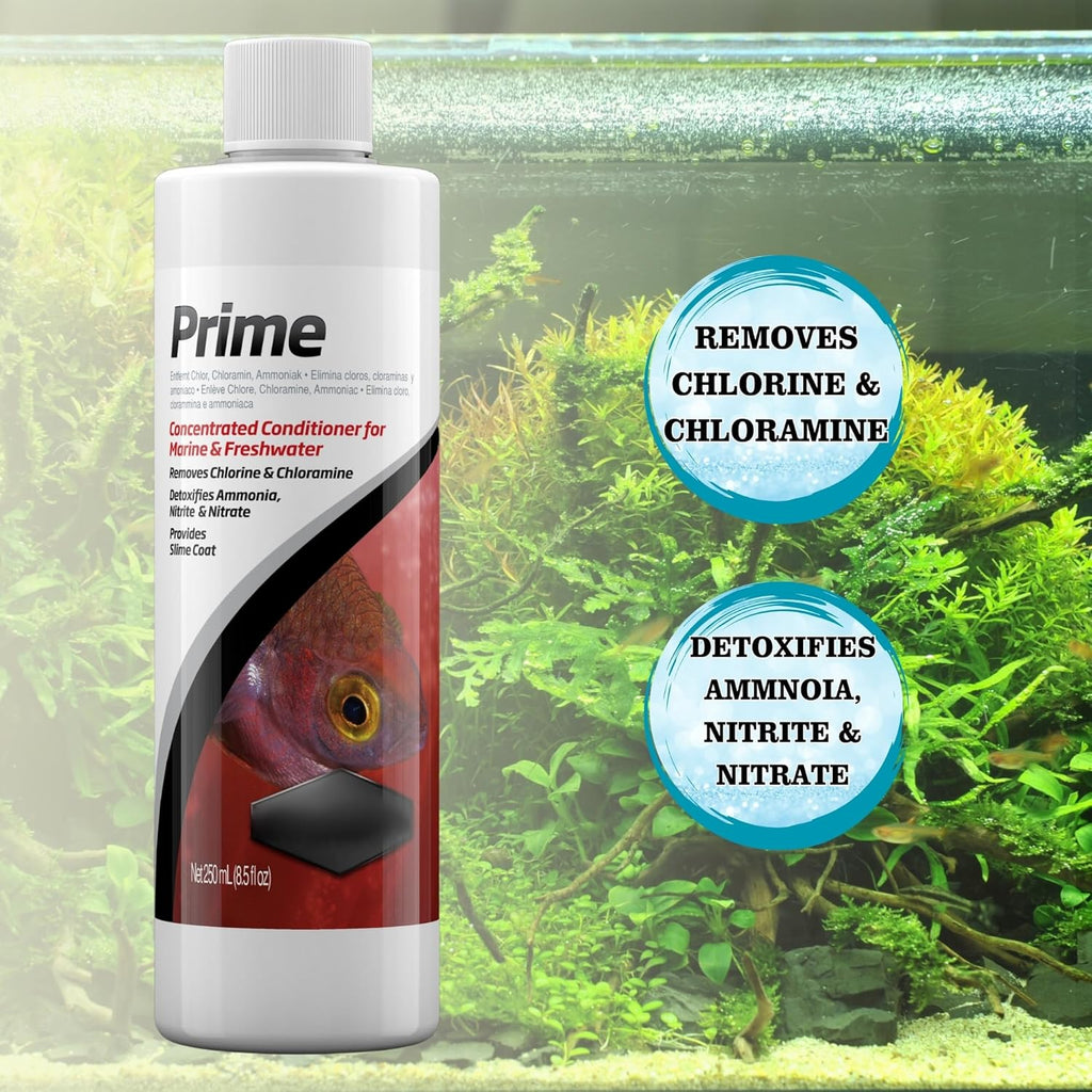 PRlME 250ml, STABlLlTY 250ml for Fresh and Marine Aquariums Including Trinity Treats Microfiber Cleaning Cloth(STABlLlTY Fish Tank Stabilizer, PRlME Water Conditioner)