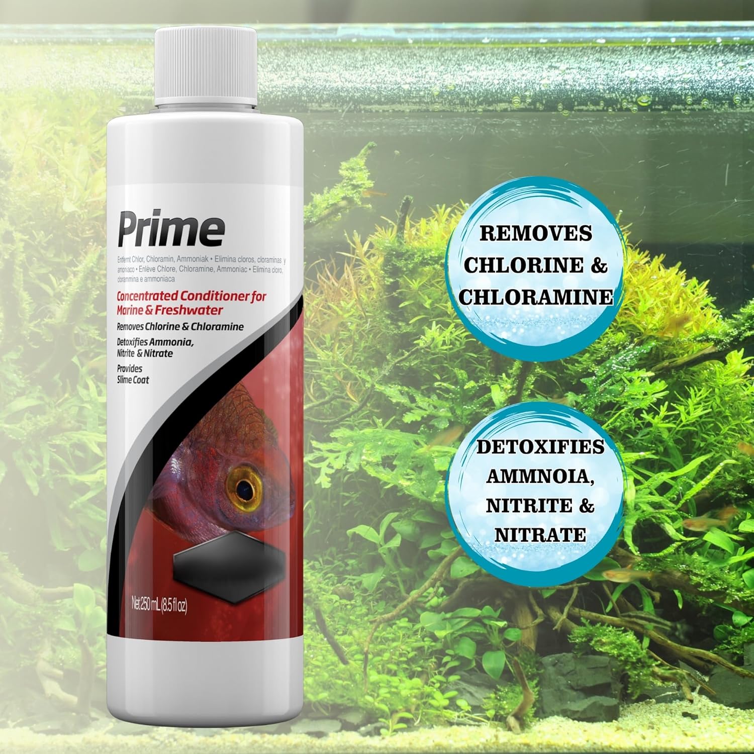 PRlME 250ml, STABlLlTY 250ml for Fresh and Marine Aquariums Including Trinity Treats Microfiber Cleaning Cloth(STABlLlTY Fish Tank Stabilizer, PRlME Water Conditioner)