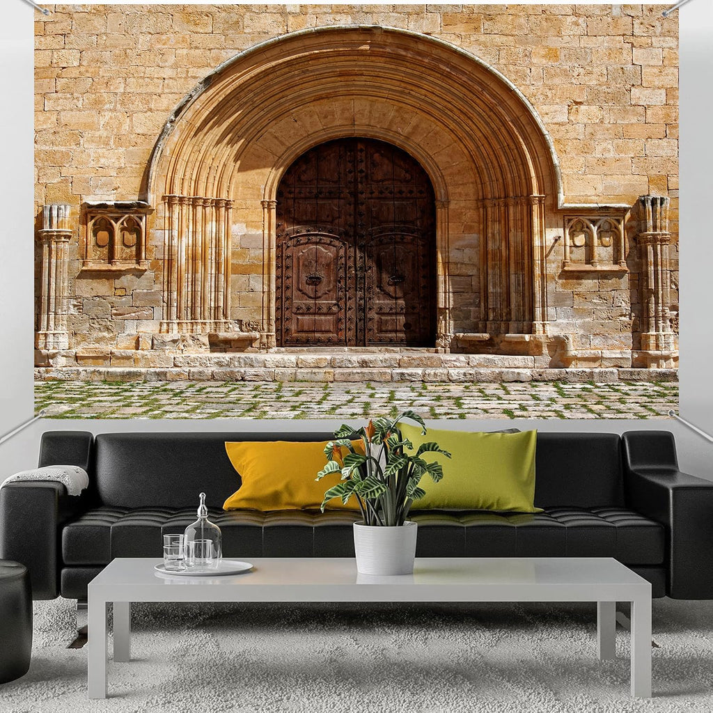 HANGYING 10x7ft Medieval Morocco Architecture Photo Backdrop Vintage Brick Wall Palace Arched Door Photo Background Retro Morocco Holiday Party Photo Studio Props HY045DX