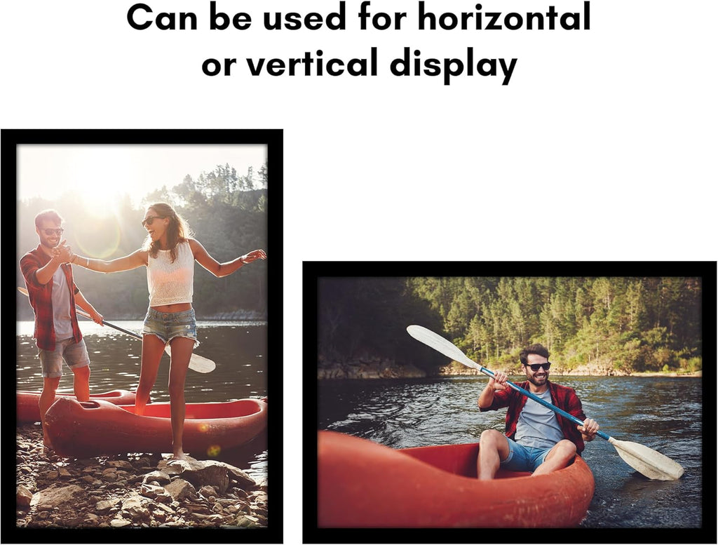 Americanflat 17x26 Poster Frame with Polished Plexiglass - Black Picture Frame - Wide Photo Frames Made of Engineered Wood for Vertical or Horizontal Wall Display - Epic Collection - Black