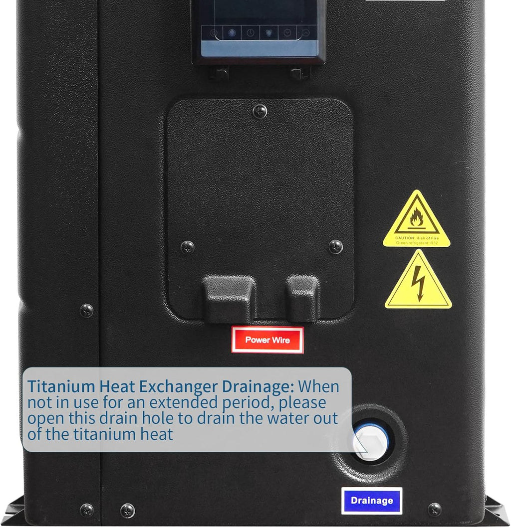 DOEL Swimming Pool Heat Pump, 44000BTU Full DC Inverter Pool Heater for Above and In Ground Pools and Spas, 13kW High Efficiency Pool Heater with WiFi Smart Control Panel, 220-240v