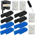 17 Set Aquarium Filter Media Replacement Kit Compatible with Seachem Tidal 55 Gallon (200 Liters) Large Aquarium Fish Tank Filter, Includes Brush, Carbon Sponge, Ceramic Rings, Blue Foam Filters