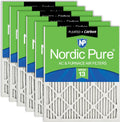 Nordic Pure 20x25x1 (19 1/2 x 24 1/2 x 3/4) Pleated Air Filters MERV 13 Plus Carbon 6 Pack