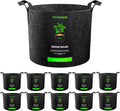 VIVOSUN 10-Pack 5 Gallon Grow Bags, Reinforced Planter Fabric Pots for Gardening Black