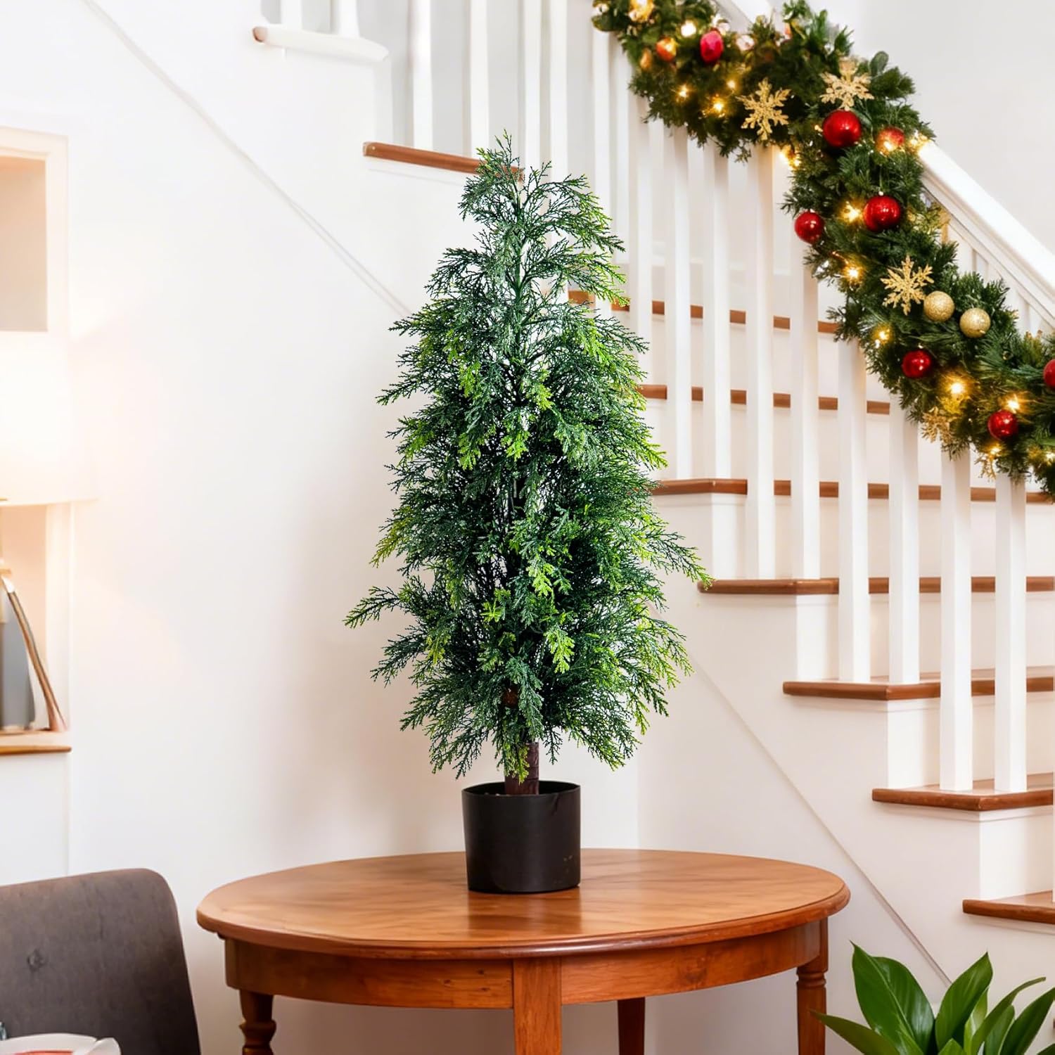 2PCS 3ft Artificial Norfolk Pine Tree Artificial Christmas Tree Premium Pine Xmas Tree Branch Tip Easy Setup, Artificial Pencil Realistic Pine Needles Realistic Holiday Party Decor