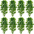 BLEUM CADE Fake Hanging Plants, 8pcs Artificial Hanging Plant, Faux Pothos Vines Hanging Plant Greenery for Wall Home Living Room Indoor Outdoor Decor (No Baskets)