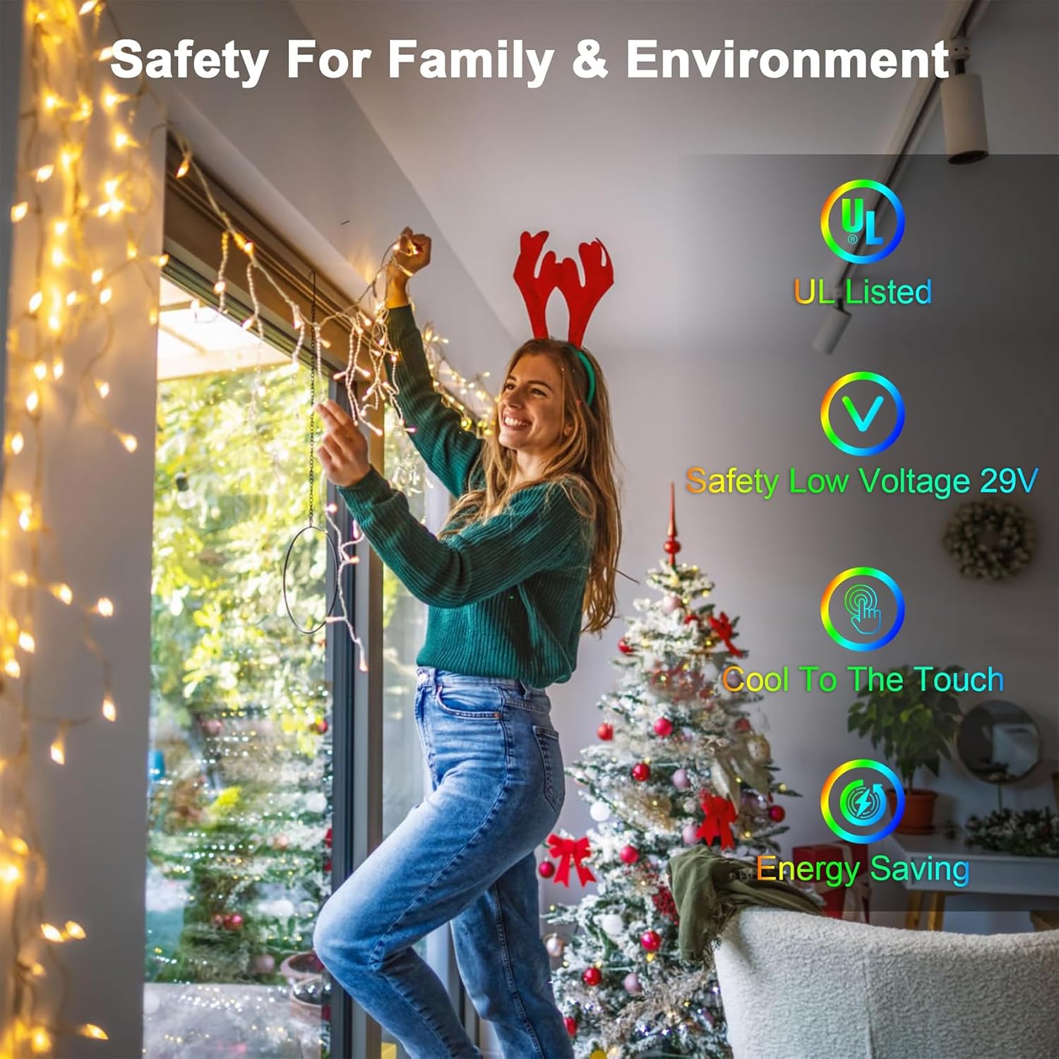 50FT 504 LED Outdoor Christmas Lights - 112 Ice Drops, 12 Pro Modes with Timer Memory & Brightness, Waterproof Hanging Ice String Light for Holiday Wedding Garden Fence House Decor (Warm White)