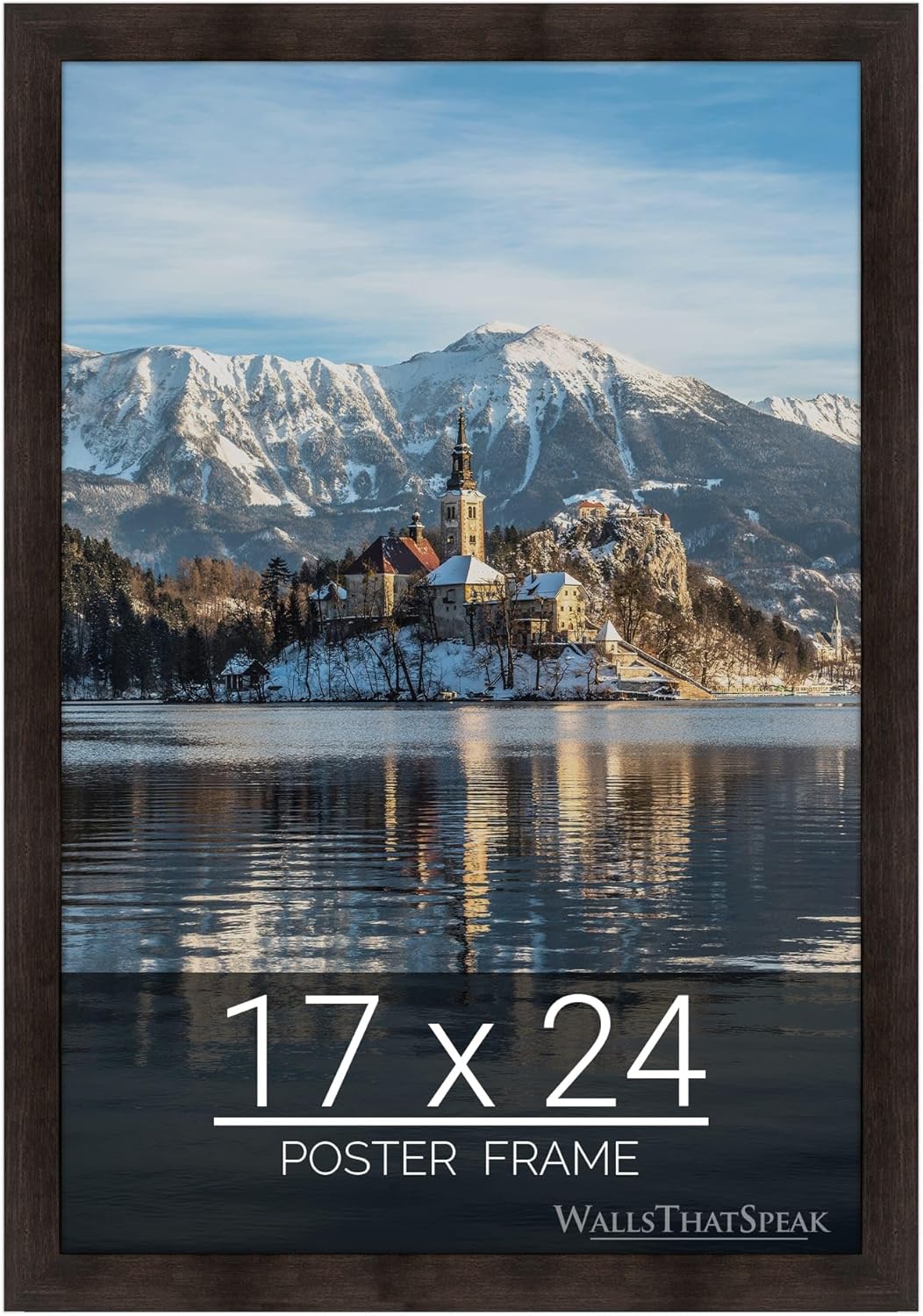 wallsthatspeak 17x24 Espresso Brown Picture Frame for Puzzles Posters Photos or Artwork