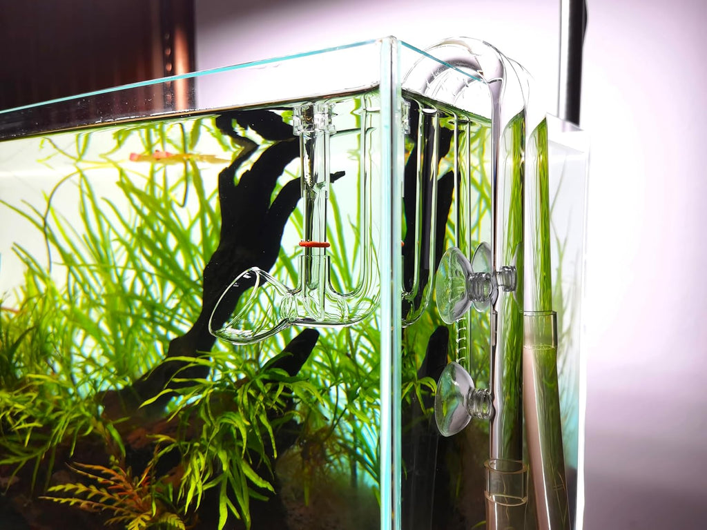 Glass Lily Pipe Outflow with Surface Skimmer for Planted Tank Aquarium (17mm for 16/22mm (5/8'' i.d.) tubing)