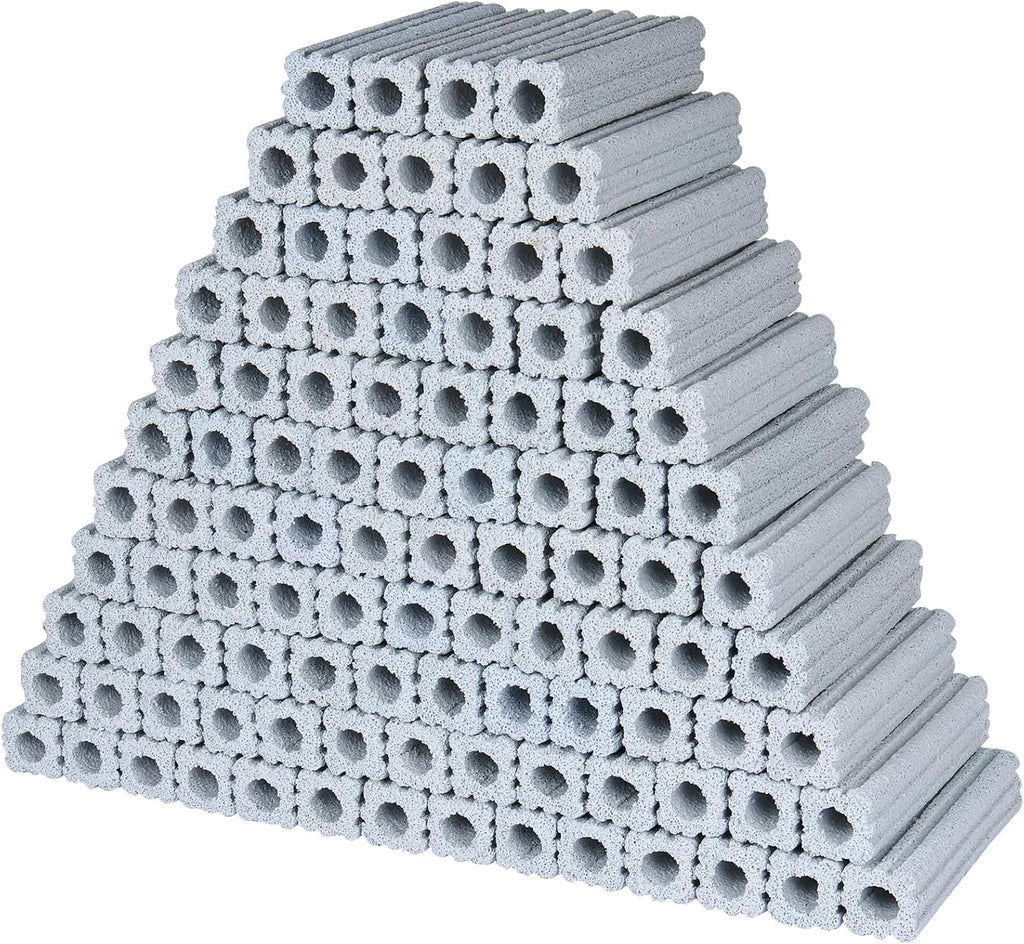 RealPlus Ceramic Bio Filter Media for Aquarium Sump Canister Pond Fish Tank, Vast Surface Area (6.2" Length / 90pcs)